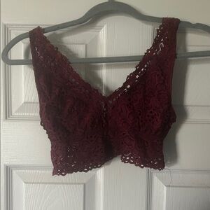 Altar'd State Deep Red Lace Bralette